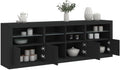 Credenza Casa Giardino con Luci LED cm 202 x 37 x 67 Nero