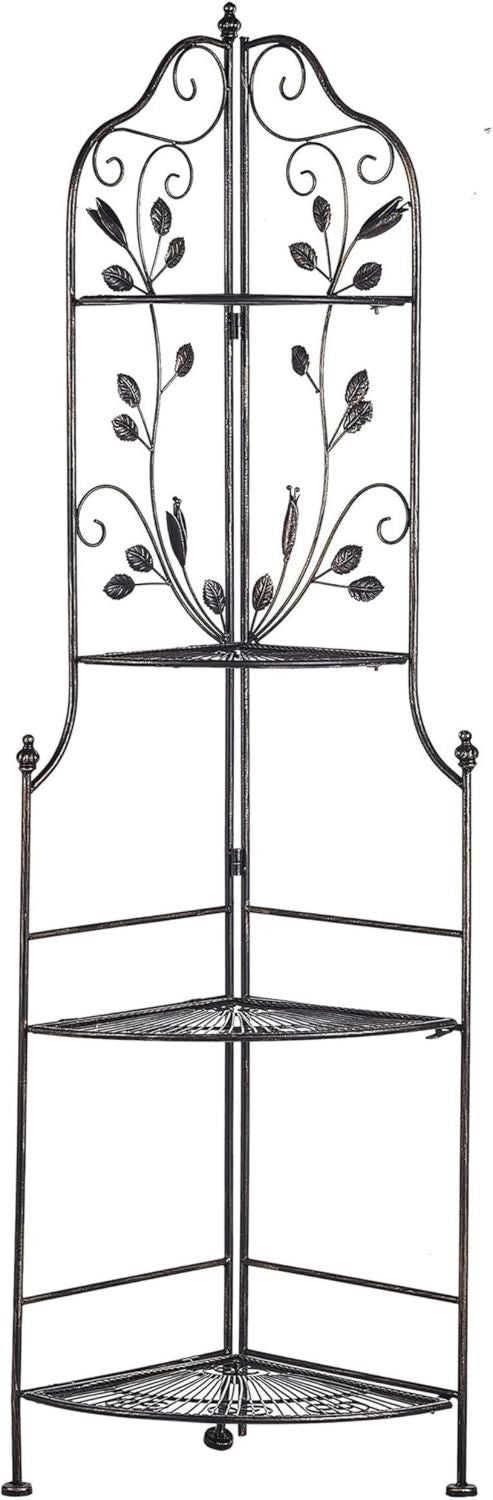 Beliani Scaffale da Giardino in Metallo stile Vintage color Nero
