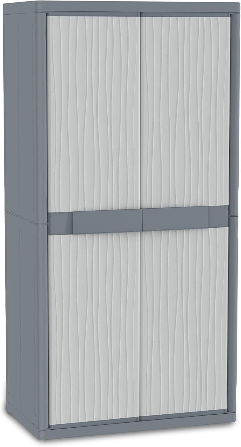 Armadio Jumbo 3900 UW da Esterno Interno a Due Ante Divisorio Verticale 4 Ripiani Interni. Materiale Plastica 89 cm Dimensioni 7 x 53 7 x 180
